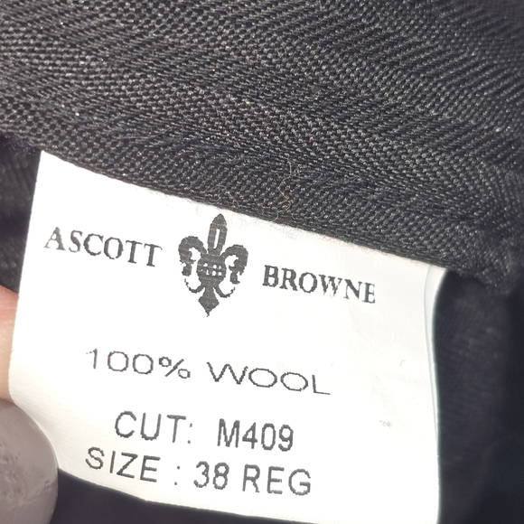 Ascott Browne Men's Black Dress Pants Luxury Wool 38Reg - Picture 8 of 8